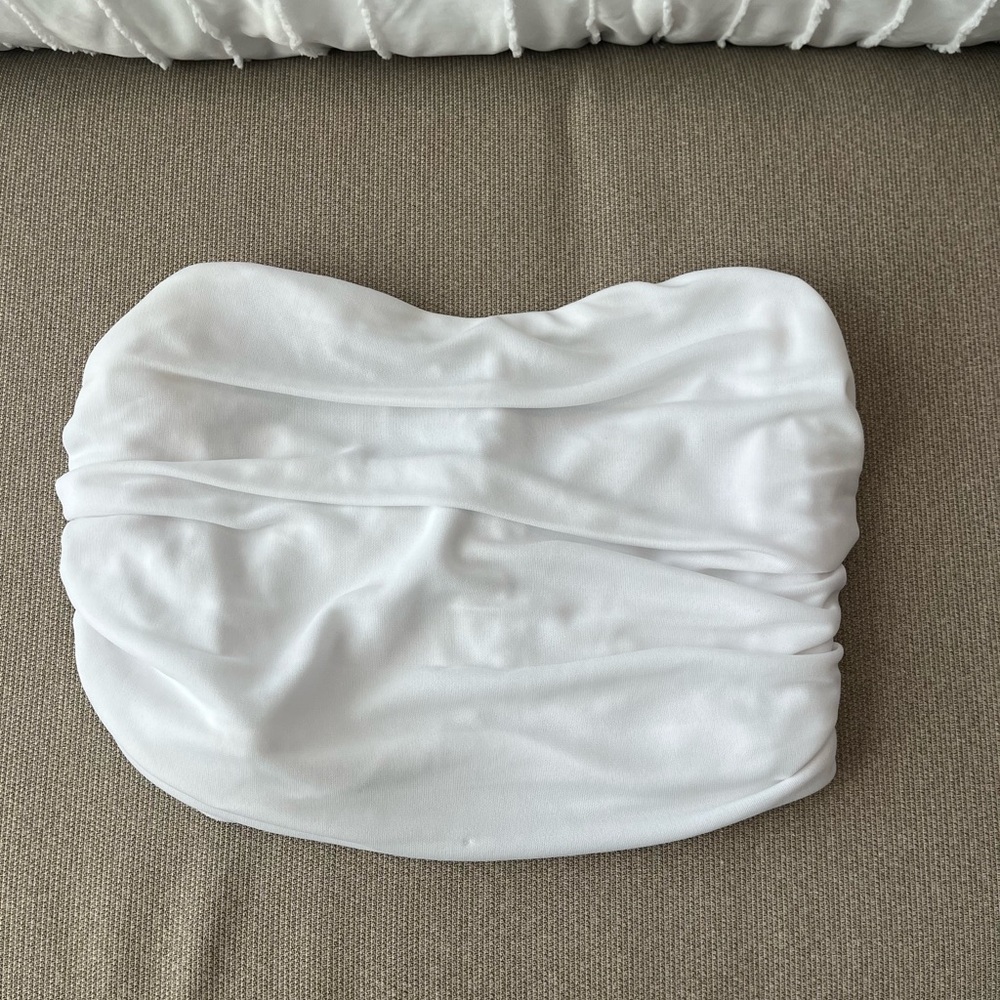 L.A. Hearts Pacsun White Strapless Ruched Corset Top